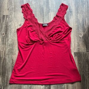CKW Red Lace Trim Tank Top